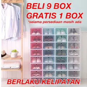 Box sepatu plastik lipat ukuran L