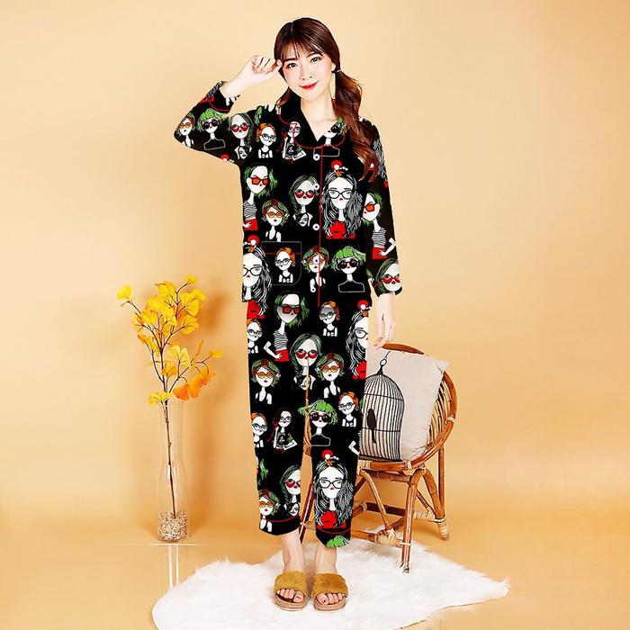 Gambar JRstore Piyama Pajamas Set PP Baju Tidur Wanita Dewasa dari JRstore Official Jakarta Barat 3 Tokopedia