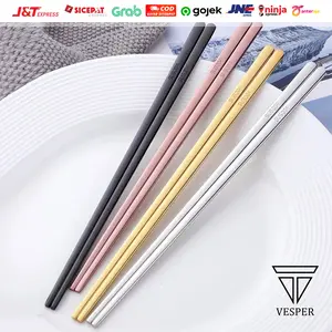 Sumpit pipih korea stainless / korea chopstick flat / sujeo