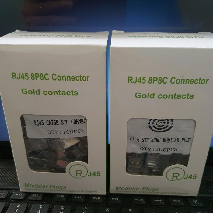 Jual konektor rj45 FTP cat 5e cat 6 spectra | connector rj45 stp cat5e ...
