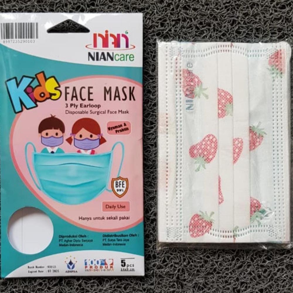 Face Mask Kids 5's / Masker Anak Earloop 3ply