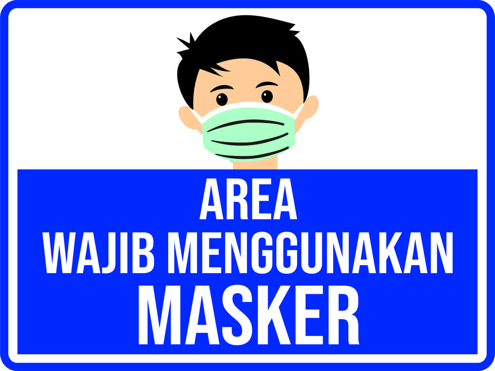 STICKER AREA WAJIB MENGGUNAKAN MASKER