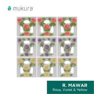 Roster Keramik Mukura Pagar Roster Bunga Mawar 20x20cm