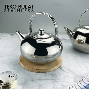 Teko Stainless Bulat 1.2L 1.6L 2.2 Liter Tea Pot Air Panas Teh Kopi
