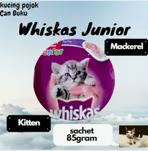 Whiskas Mackerel Kitten Sachet 85m gram wetfood kucing
