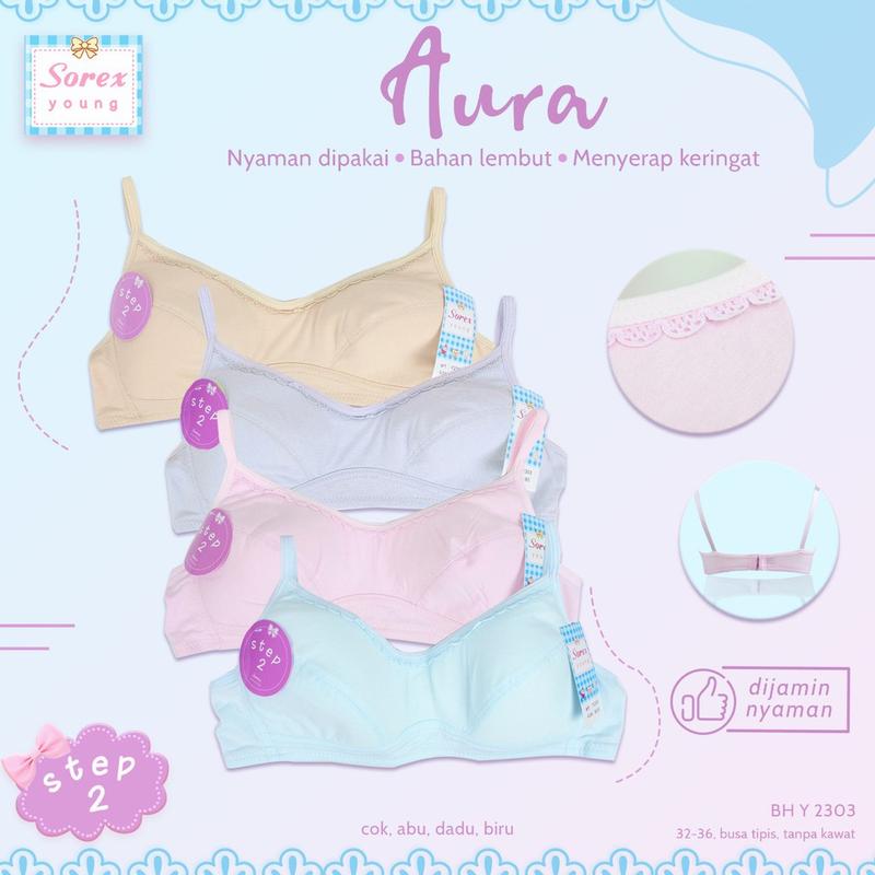 SOREX Young Step2 Bra Remaja Y 2303 Busa Tipis Tanpa Kawat Original 0