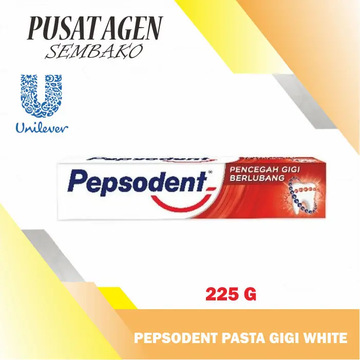 PEPSODENT PASTA GIGI WHITE 225 G GR PEPSODEN ODOL PUTIH 225GR 225G