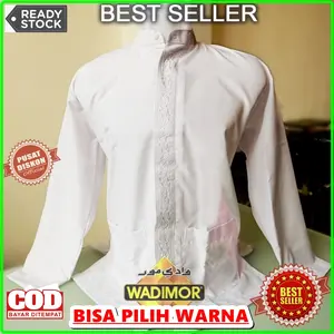 NEW! Fashion Baju Koko wadimor lengan panjang putih size M sampai XL