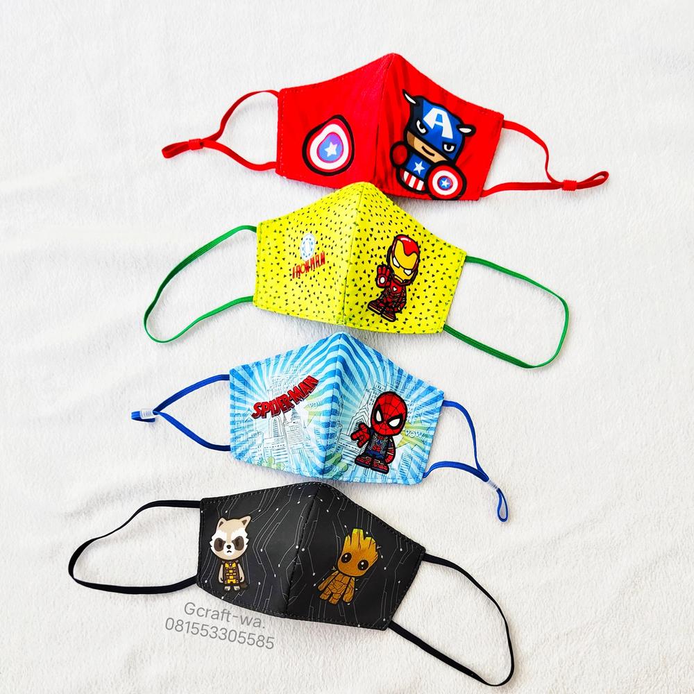 Masker print anak superhero II sz.anak