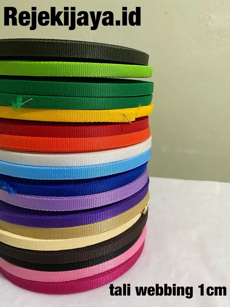 WEBBING 1 CM / TALI WEBBING 1 CM / TALI KALUNG KUCING 1 CM ( ECERAN )