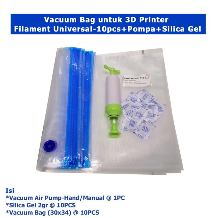 Gambar Vacuum Bag 3D Printer Filament Universal-10pcs+Pompa+Silica Gel dari IndoCart HM2 Kota Administrasi Jakarta Pusat Tokopedia