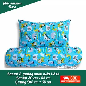 set bantal & guling anak//bantal karakter kartun motif little amazon Katun