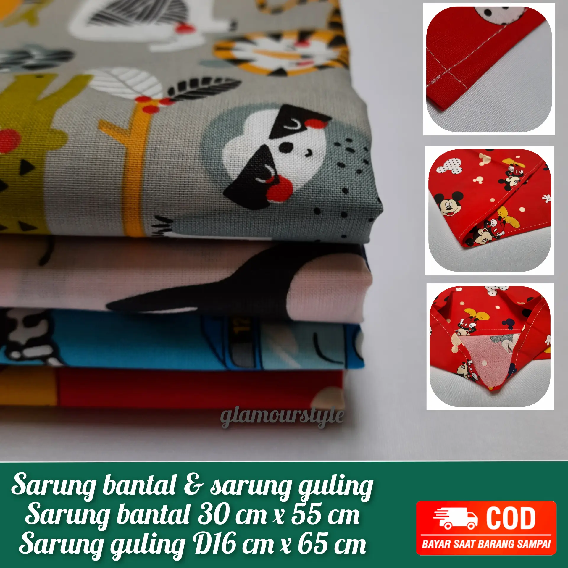 set sarung bantal & sarung guling anak//sarung bantal gambar kartun