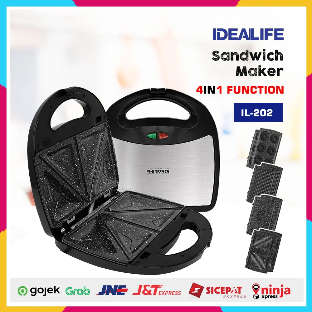 IDEALIFE IL-202 4in1 Sandwich Maker / Toaster - Pemanggang Roti