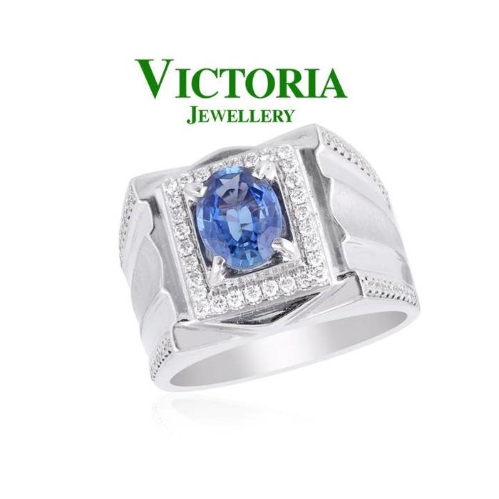 Gambar Cincin Berlian Pria Batu Blue sapphire VMR587068 Victoria Jewellery dari Victoria Jewellery Online Kota Administrasi Jakarta Selatan Tokopedia
