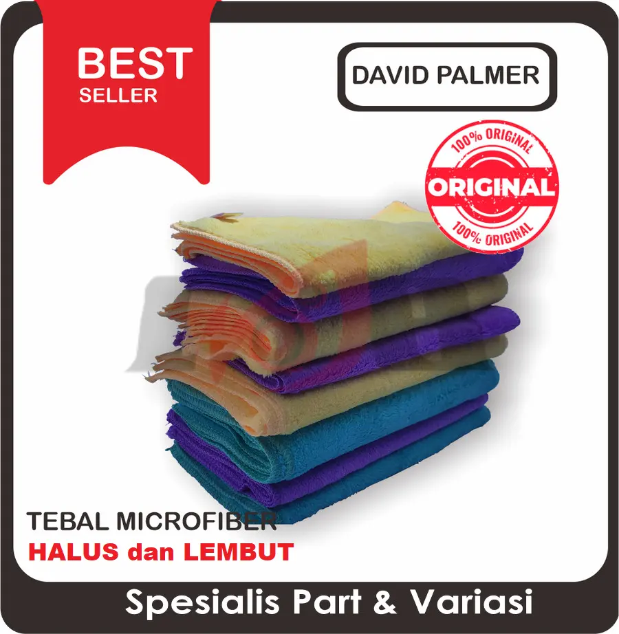 Big Size Microfiber David Palmer Kain Lembut Lap Halus Cuci Body Mobil