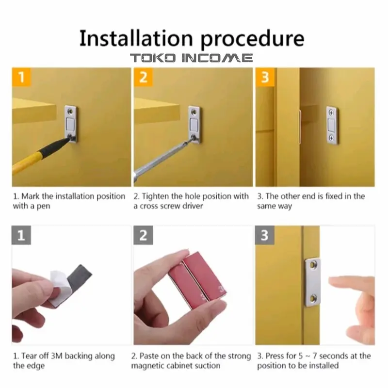 Magnet Plat Kuat Penutup Pintu / Magnetic Door Closer Catches Strong 2