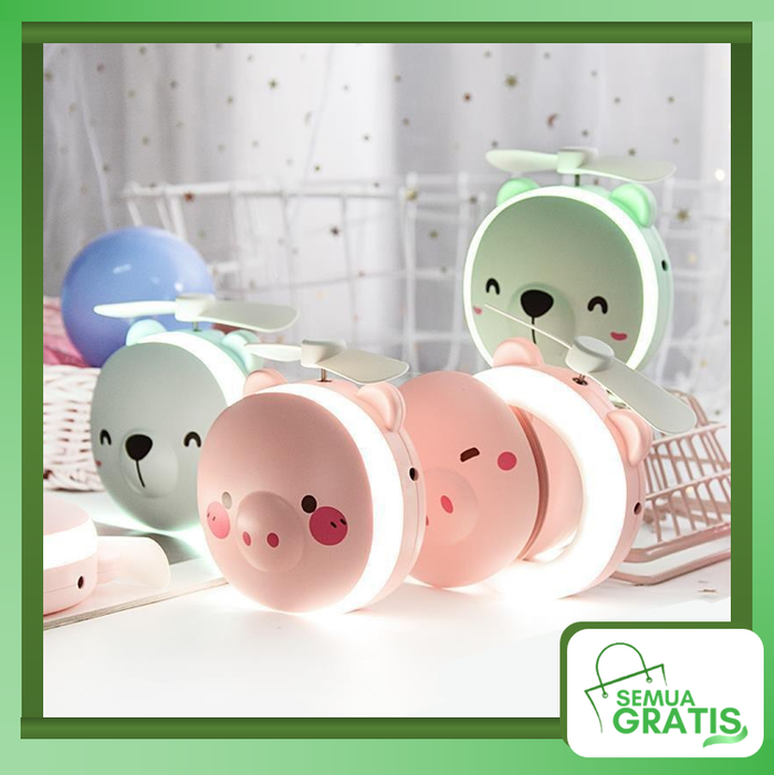 Gambar Semua Gratis - Kipas Makeup LED Light 3 In 1 USB Charging / KipasMini dari OS HOME Kab. Tangerang Tokopedia