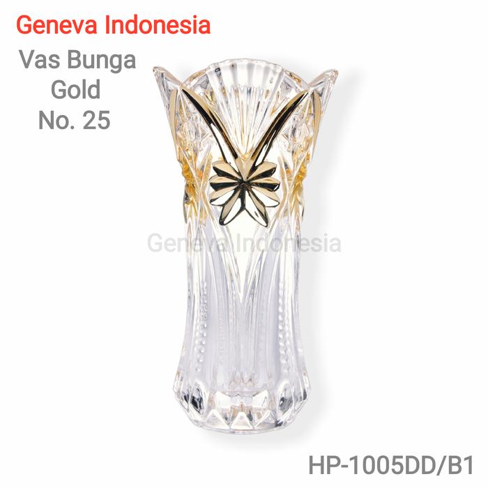Gambar Vas Bunga Kaca Emas - Vas Dekorasi Meja Tamu / Teras No. 25 Homeline - HP-1705DD/B1 dari Geneva Indonesia Kota Administrasi Jakarta Barat 4 Tokopedia