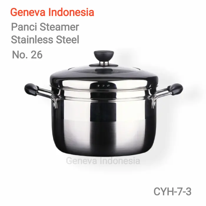 Gambar Panci Steamer - Panci Kukus Stainless Steel Tebal Homeline - 26 cm dari Geneva Indonesia Kota Administrasi Jakarta Barat 5 Tokopedia