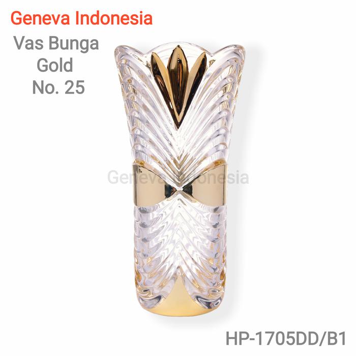 Gambar Vas Bunga Kaca Emas - Vas Dekorasi Meja Tamu / Teras No. 25 Homeline - HP-1705DD/B1 dari Geneva Indonesia Kota Administrasi Jakarta Barat 3 Tokopedia