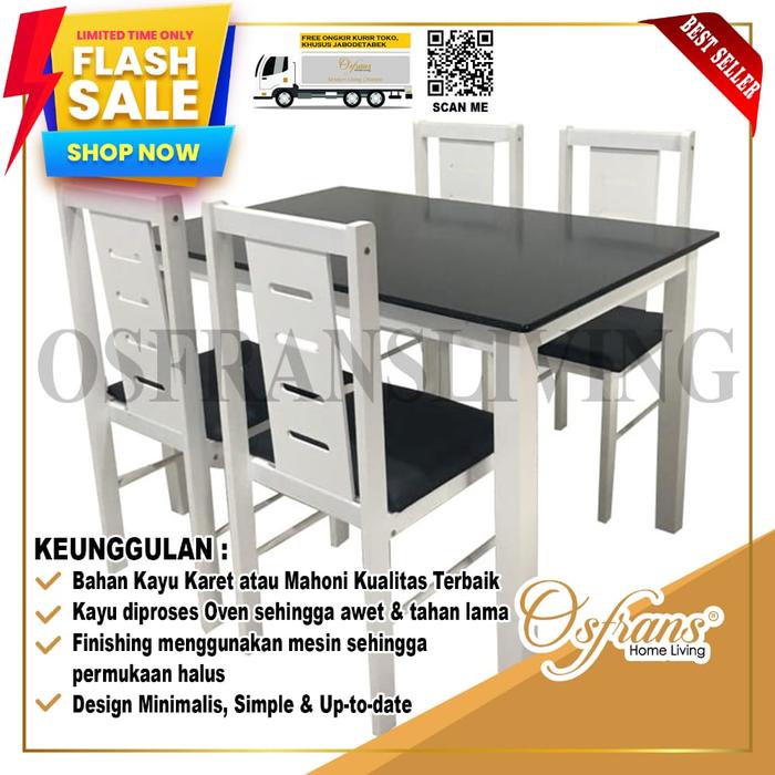 Gambar TERLARIS SET MEJA MAKAN KAYU MILANI - KHUSUS JABODETABEK - dari Osfrans Home Living Kab. Tangerang Tokopedia