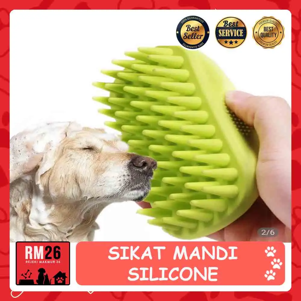 Sikat Mandi Silikon Anjing Kucing Sikat Grooming Silicon Kucing