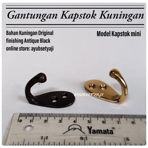 Gantungan Baju Kapstok kuningan mini Hook Cantolan dinding topi handuk