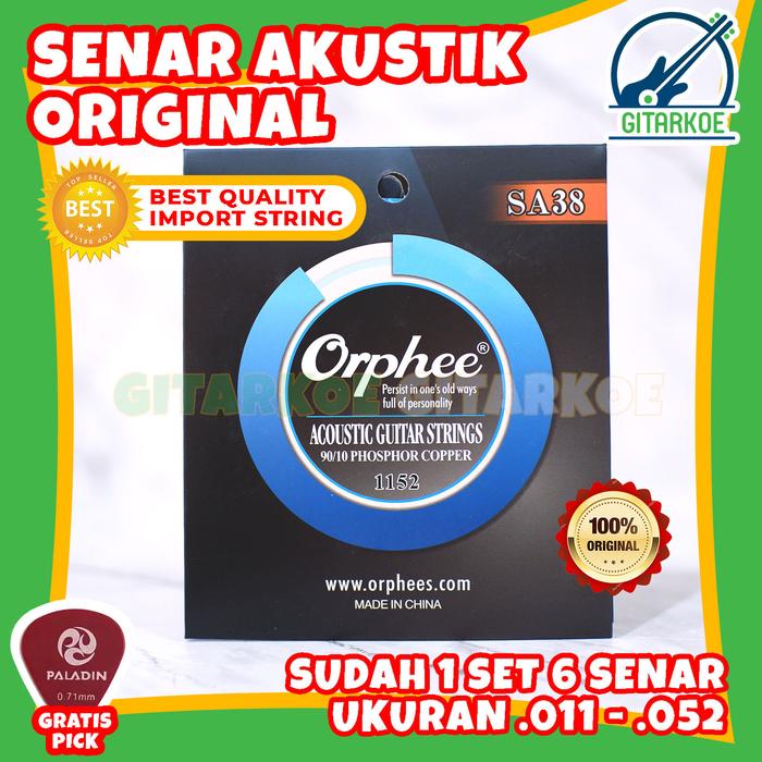 Gambar Senar Gitar Akustik Original .011-.052 Professional RA-38H Orphee SA38 dari Gitarkoe Kota Tangerang Selatan Tokopedia