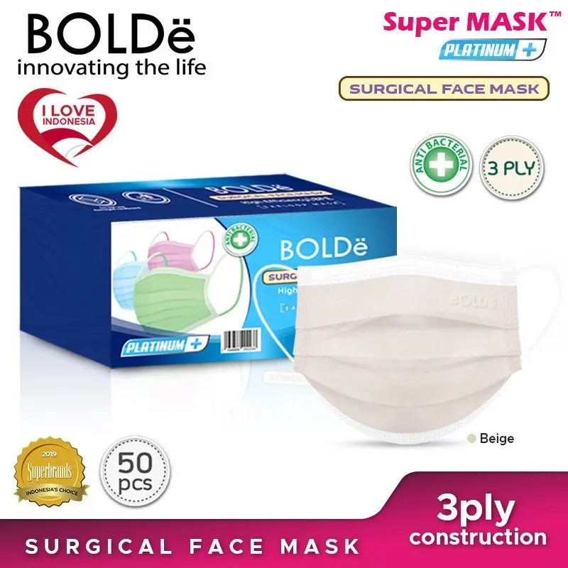 BOLDe Surgical Mask isi 50/Box ( Masker Medis) Kemenkes RI 0