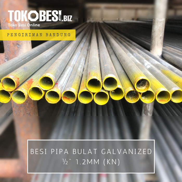 Gambar Besi Pipa Bulat Galvanized 1/2" 1.2mm (kn) dari Teguh tokobesi Kota Bandung Tokopedia