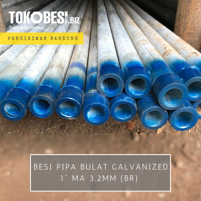 Gambar Besi Pipa Bulat Galvanized 1"ma 3.2mm (br) dari Teguh tokobesi Kota Bandung Tokopedia