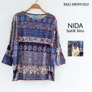 MAMIGAYA Baju Kaos Panjang Menyusui Nida Motif