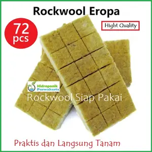 ROCKWOOL HIDROPONIK SUDAH DIPOTONG-POTONG ISI 72 KOTAK TANAM