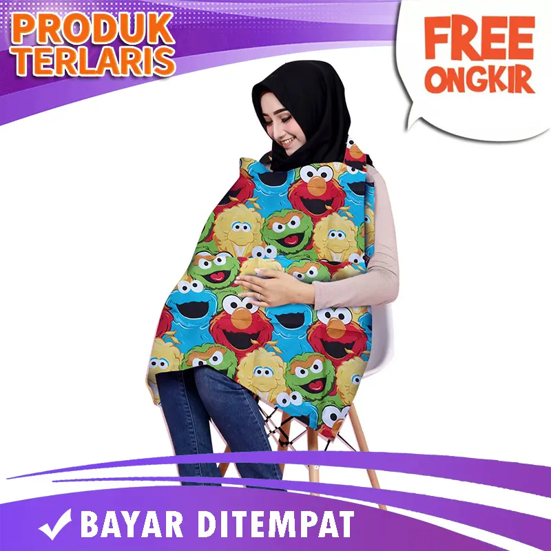 Apron Menyusui Model Kotak Celemek Menyusui Murah Bahan Katun