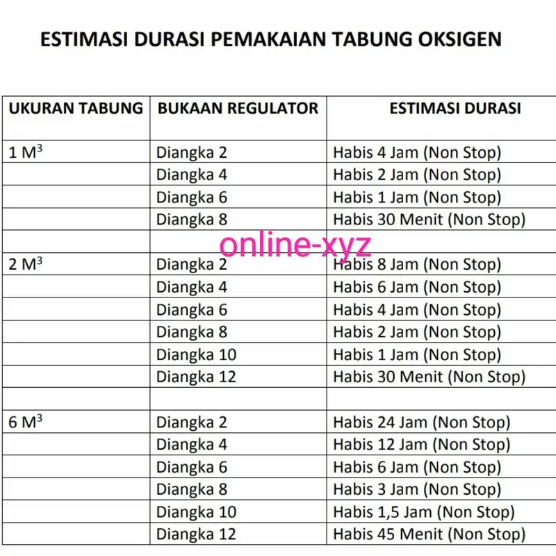 Selang Oksigen Medis Oxygen Mask tabung Regulator portable saturasi 4