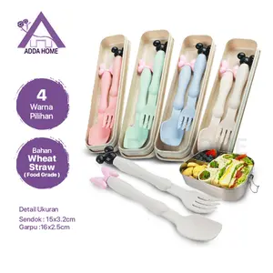 Set Sendok Garpu Anak Motif Lucu Bahan Wheat Straw Set Sendok Garpu Anak Motif Lucu Bahan Wheat Straw