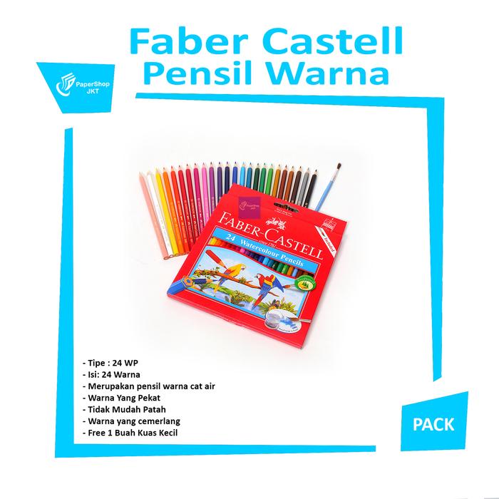 Gambar Faber Castell Pensil Warna 24 Watercolour Pencils dari Papershopjkt Kota Administrasi Jakarta Utara Tokopedia