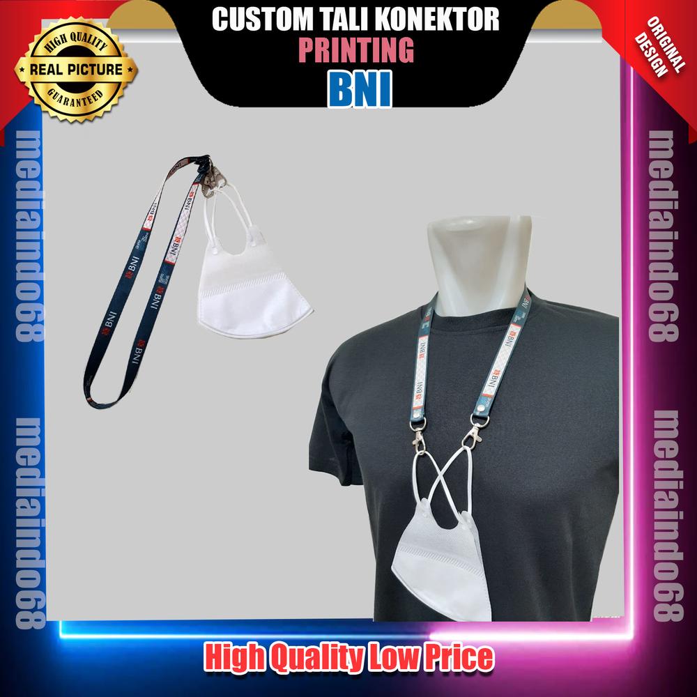 TALI KONEKTOR MASKER PRINTING BANK BNI (Free Masker)