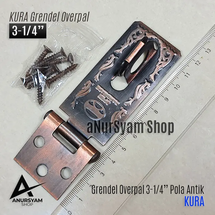 Overpal 3 1/4" KURA Brand Antik / Tempat Gembok / Cantolan Gembok