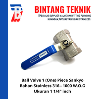 Gambar Ball Valve 1 (One) Piece 1 1/4" inch Stainless 316 Sankyo dari Bintang Teknik Toko Kota Administrasi Jakarta Barat 4 Tokopedia