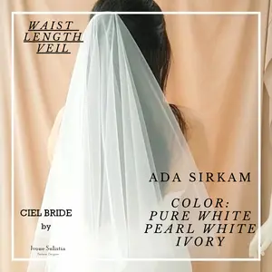 wedding veil kerudung pengantin slayer polos waist length