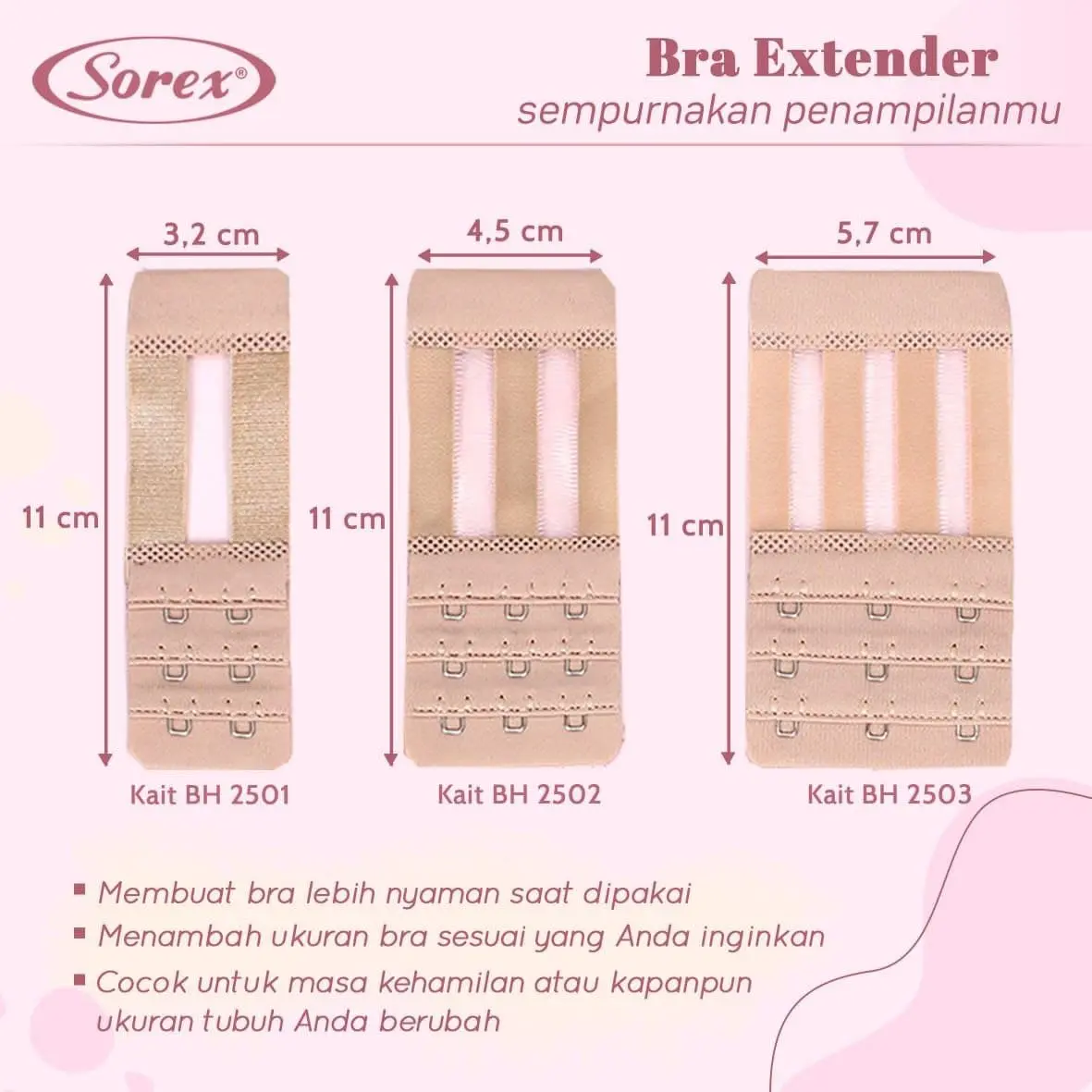 Sorex- Bra Extender/Pengait Bra /Sambungan Bra