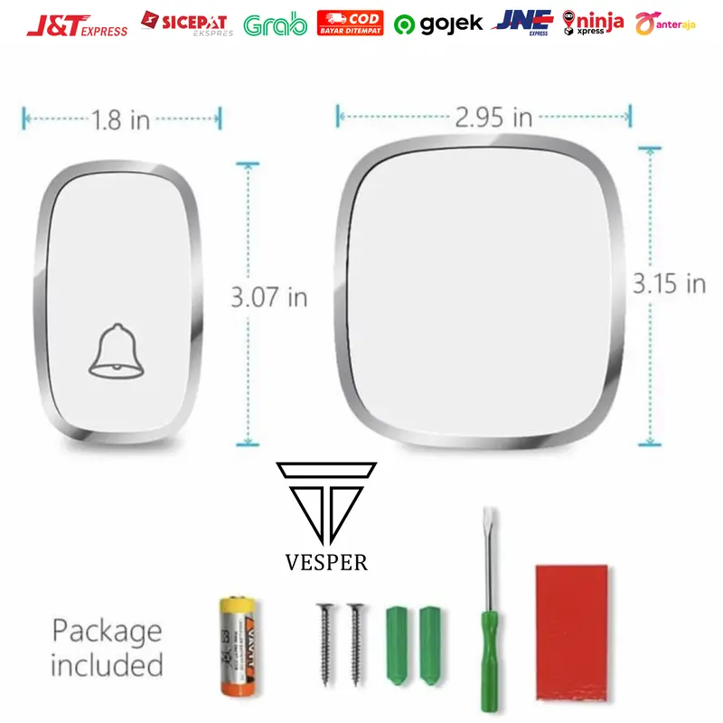 Door bell wireless / bel rumah wireless waterproof 1 receiver 4