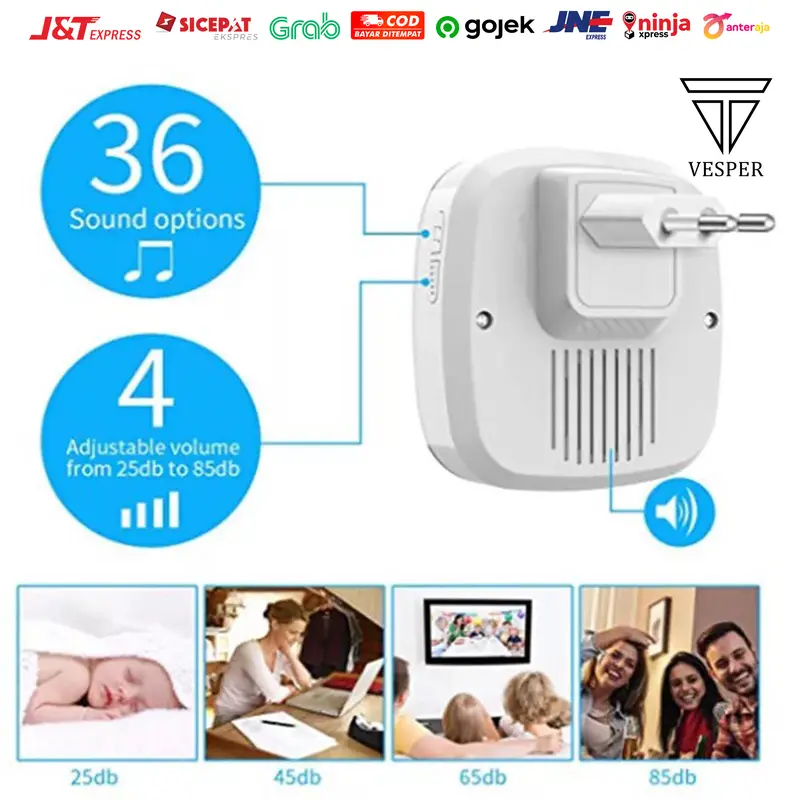 Door bell wireless / bel rumah wireless waterproof 1 receiver 3