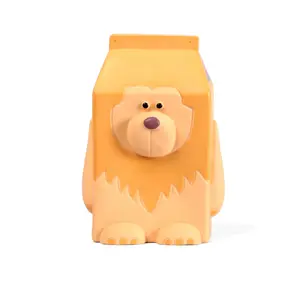 Q-MONSTER Pet Dog Squeaky Rubber Toy Mainan Anjing MILK BOX LION