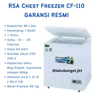 RSA Chest Freezer CF-110 GARANSI RESMI