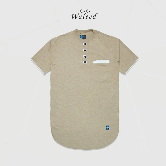 Gambar Baju Koko Muslim Waleed Pria Lengan Pendek Original Cotton Premium - Biru Muda, S dari Firsthand Kota Bandung 5 Tokopedia