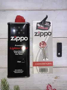 Zippo Fluid 125ml + Flint + Rubber seal