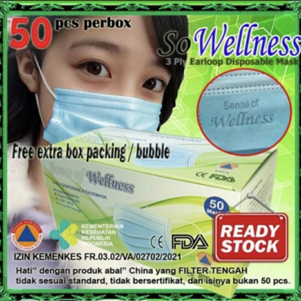 masker wellnes 3ply isi 50pcs masker satu box original masker welnes